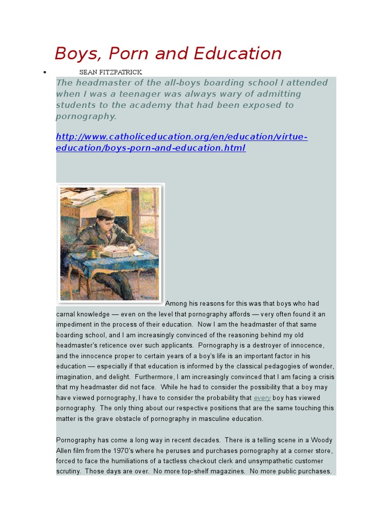 Boys, Porn and Education | PDF | Reality | Society