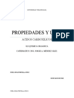 Propiedades y usos de los ácidos carboxílicos