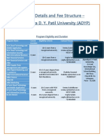 Contact Details and Fee Structure - Dr. Ajeenkya D. Y. Patil University (ADYP)