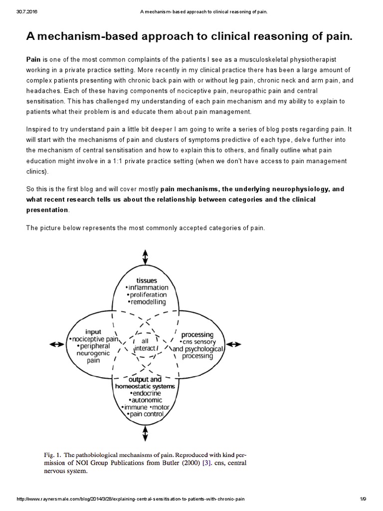 A Mechanism-Based Approach To Clinical Reasoning of Pain | PDF ...