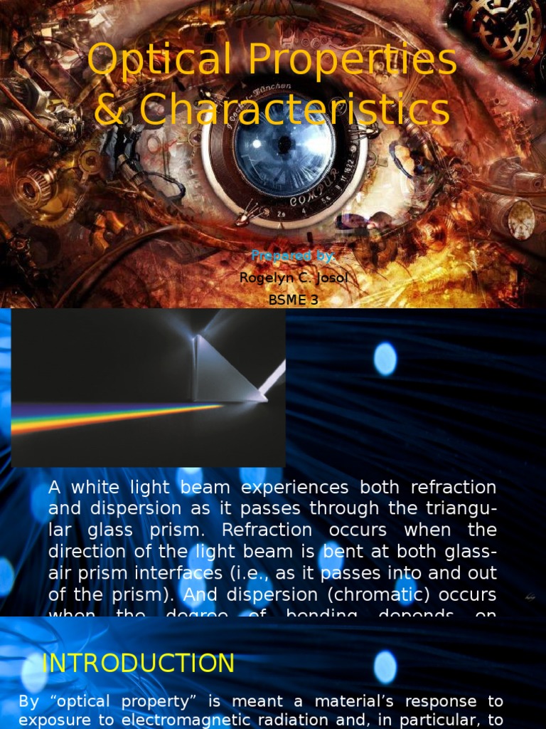 Optical Properties & Characteristics Radiation Optics