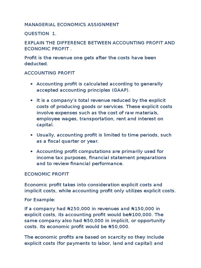 Accounting Profit Vs Economics Profit | PDF | Profit (Economics) | Monopoly