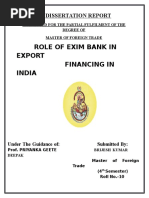 Role of Exim Bank in Export Financing in India: Dissertation Report