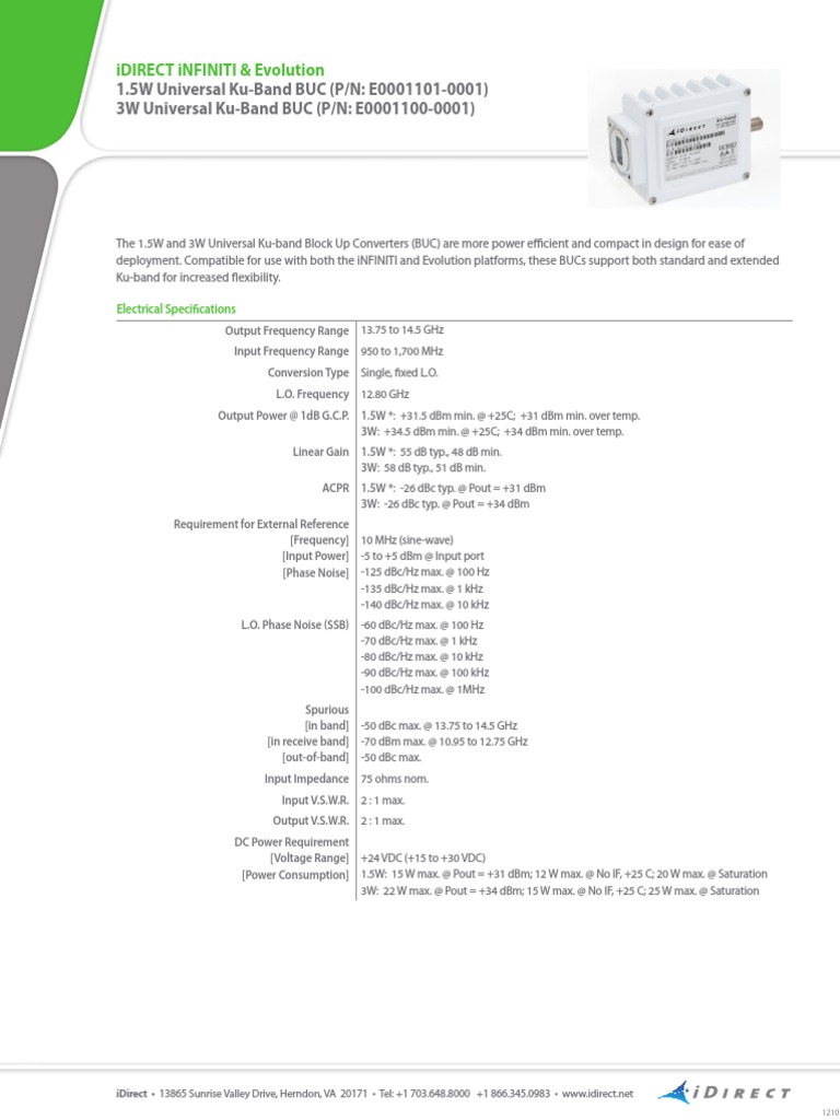 IDirect Universal Ku-Band BUC | PDF