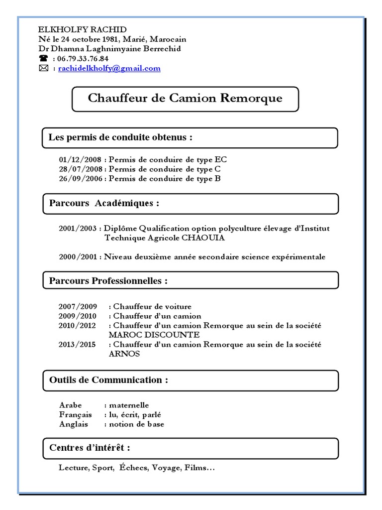 Cv Rachid
