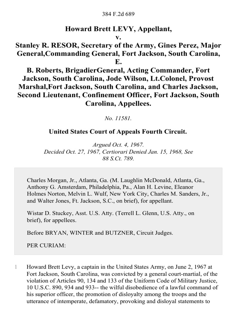United States Court of Appeals Fourth Circuit PDF Courts Martial In