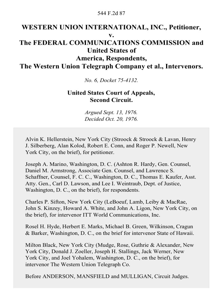 Western Union International, Inc. v. The Federal