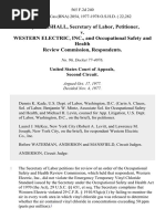 Ray Marshall, Secretary of Labor v. Western Electric, Inc., and Occupational Safety and Health Review Commission, 565 F.2d 240, 2d Cir. (1977)