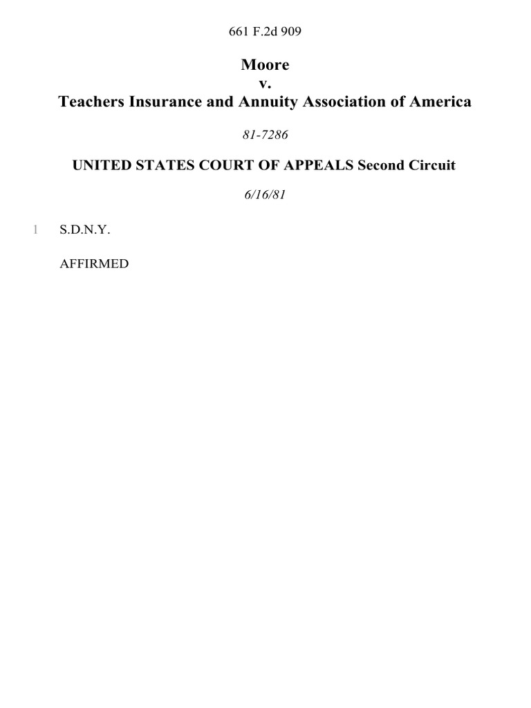 Moore v. Teachers Insurance and Annuity Association of America PDF