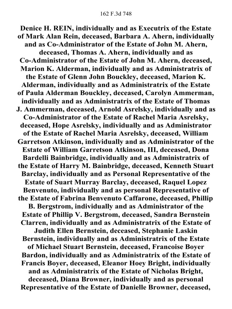 Denice H. Rein, Individually and as of the Estate of Mark Alan Rein ...