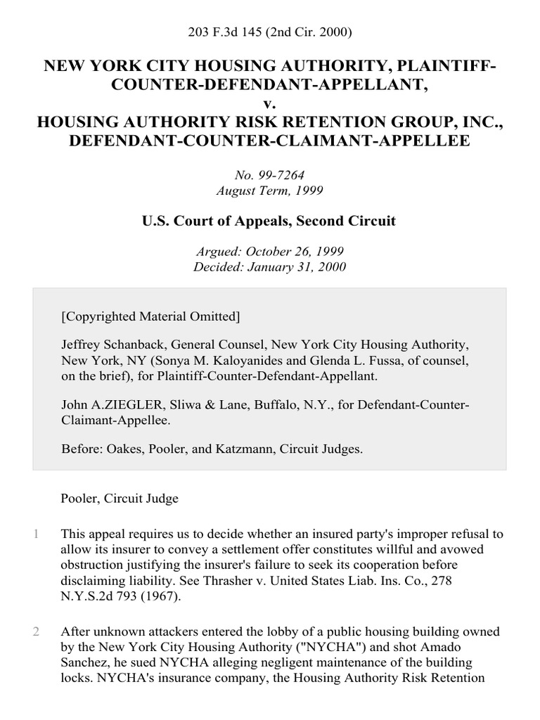 New York City Housing Authority, PlaintiffCounterDefendantAppellant