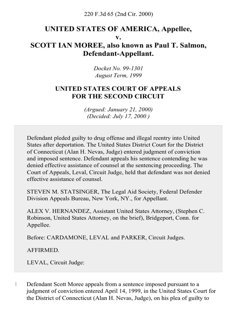 Moree v. USA: Appeal on Counsel's Effectiveness | PDF | Plea | United ...