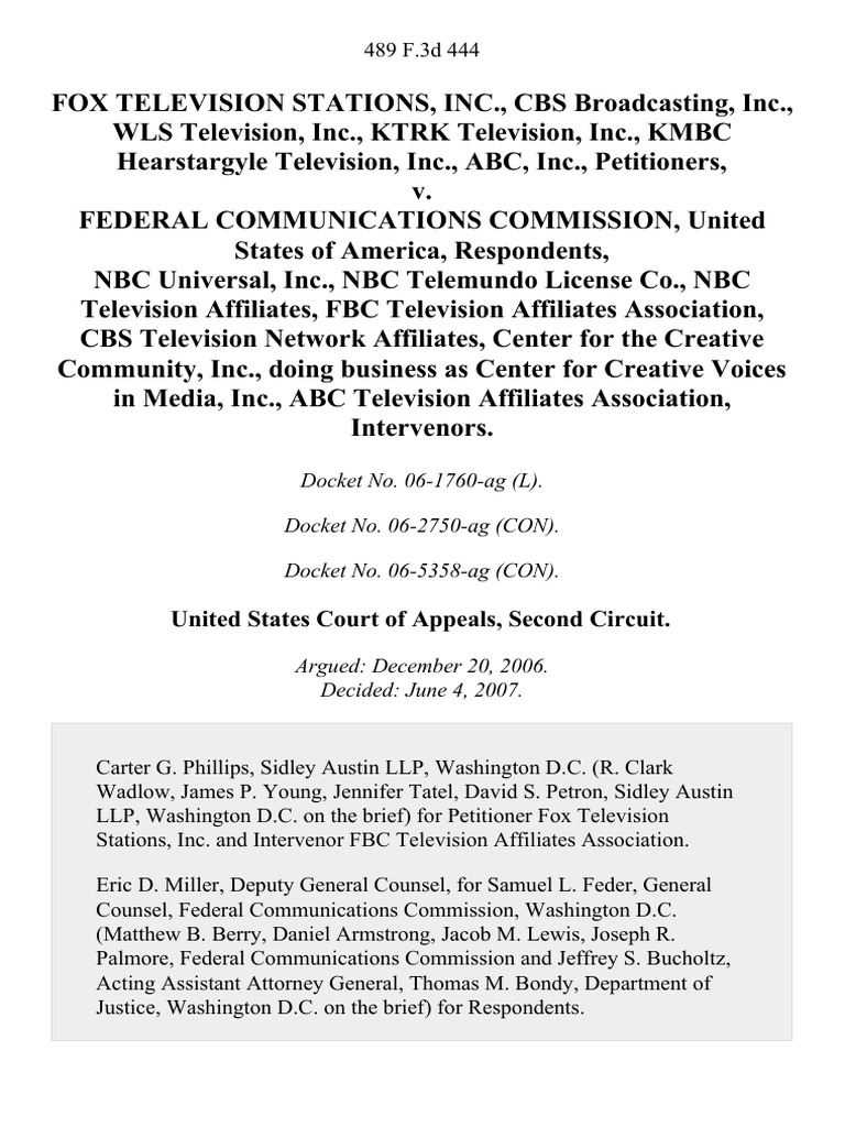 FCC Indecency Policy Review Case | PDF | Federal Communications ...