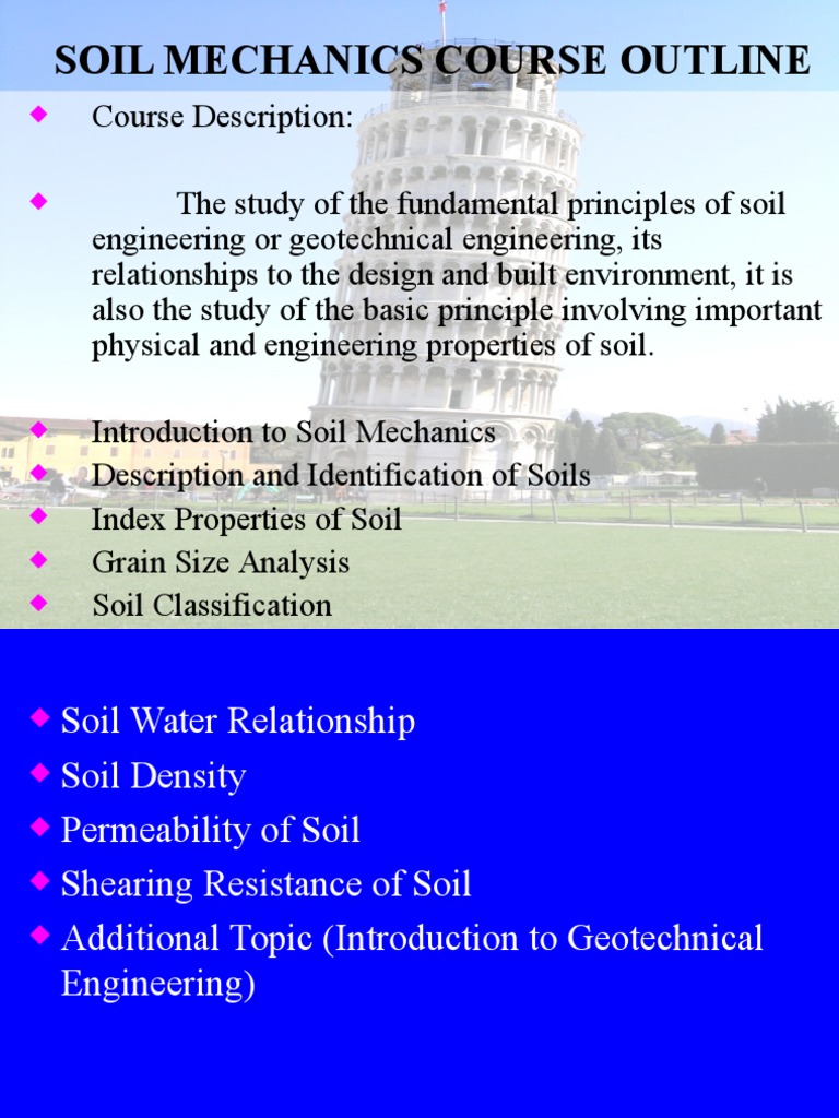 Soil Mechanics Course Overview | PDF | Soil Mechanics | Deep Foundation