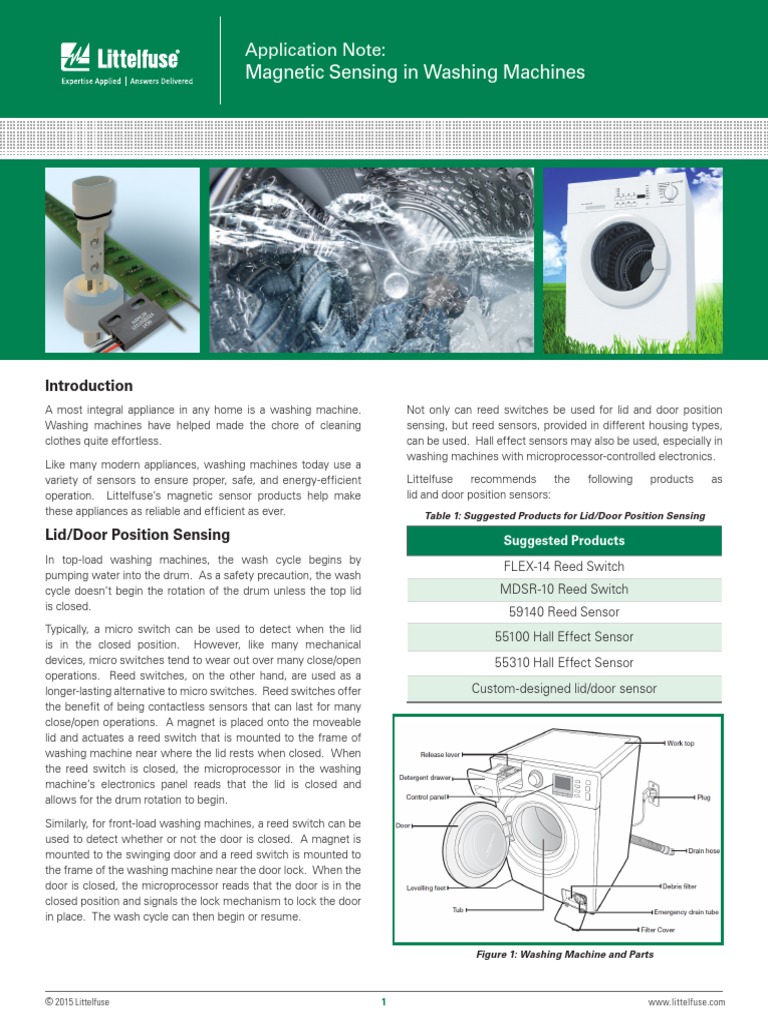 Sensing in Washing Machines Application Note PDF Switch