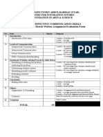 Assignment 2 Written Evaluation Form