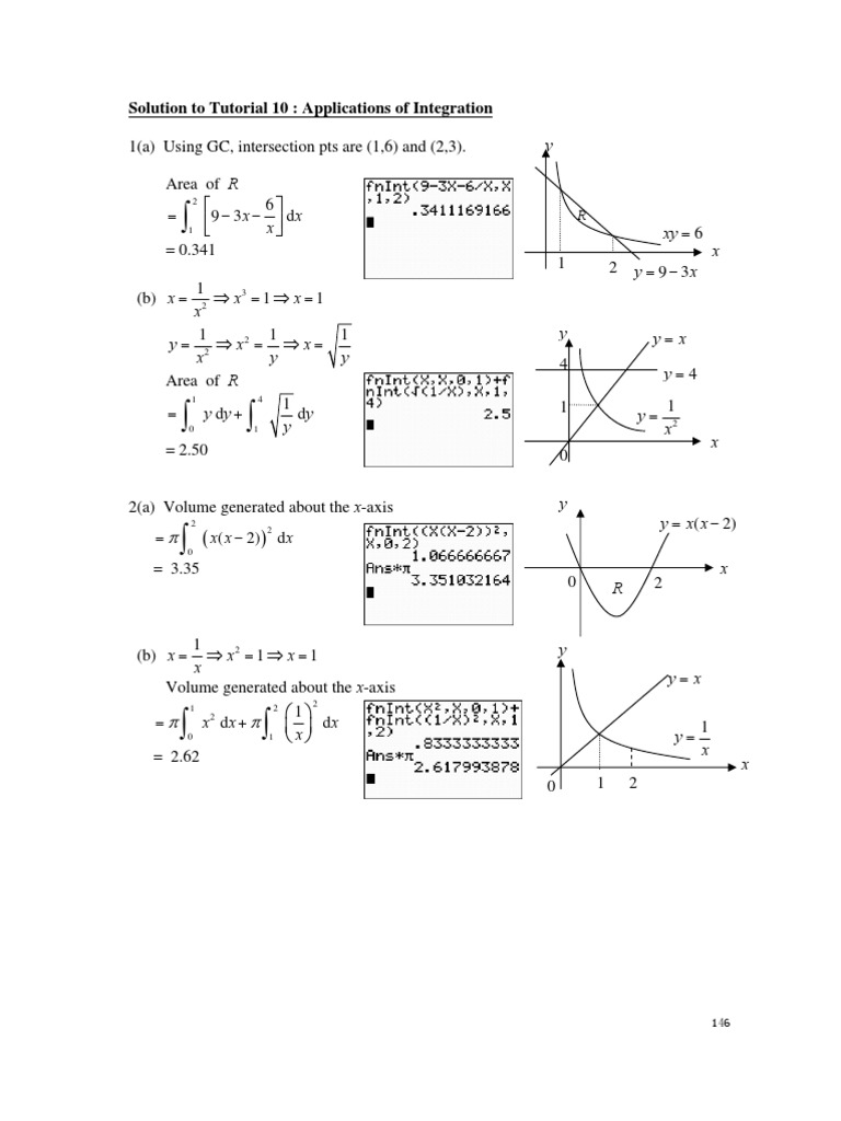 Calculus Integration Solutions | PDF | Mathematical Analysis | Geometry
