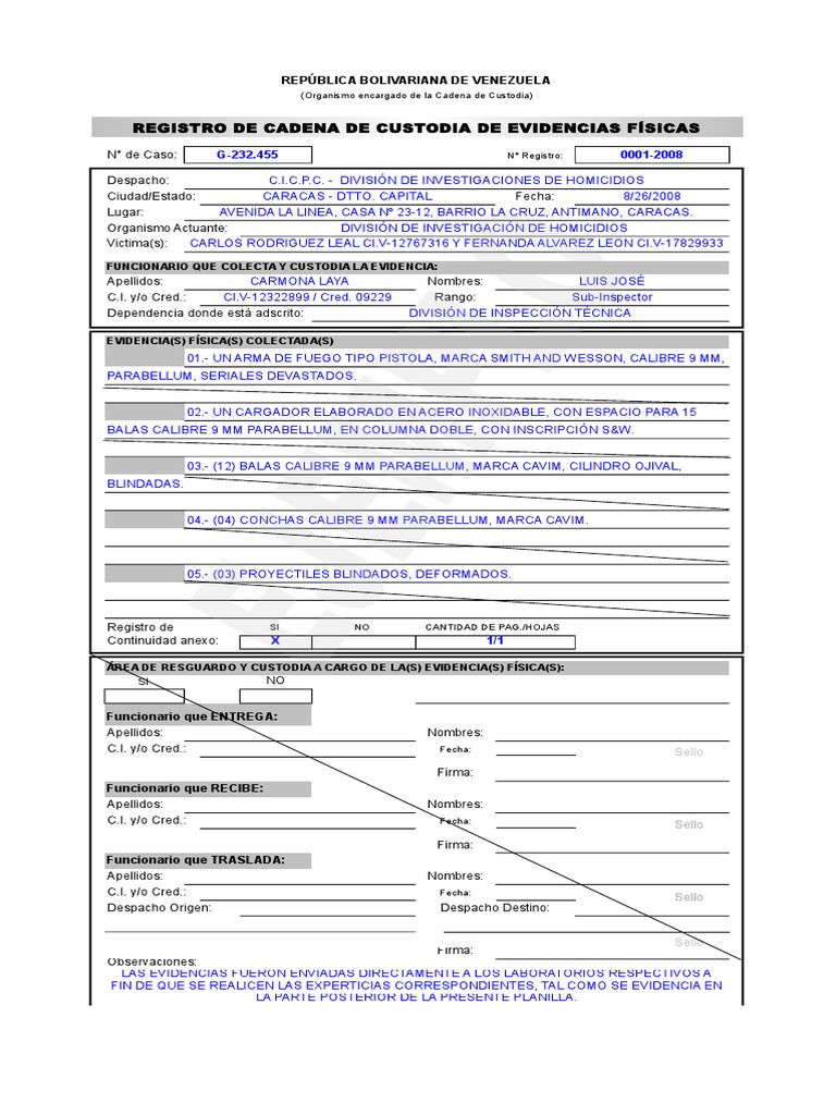 Ejemplo de Llenado - Formato RCC y Rc-01-2008 (Version 1) | PDF ...