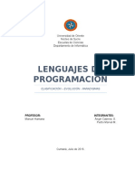 Evolucion y Clasificacion de Los Lenguajes de Programacion