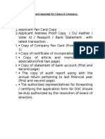 Document Required For Classs3 - Company