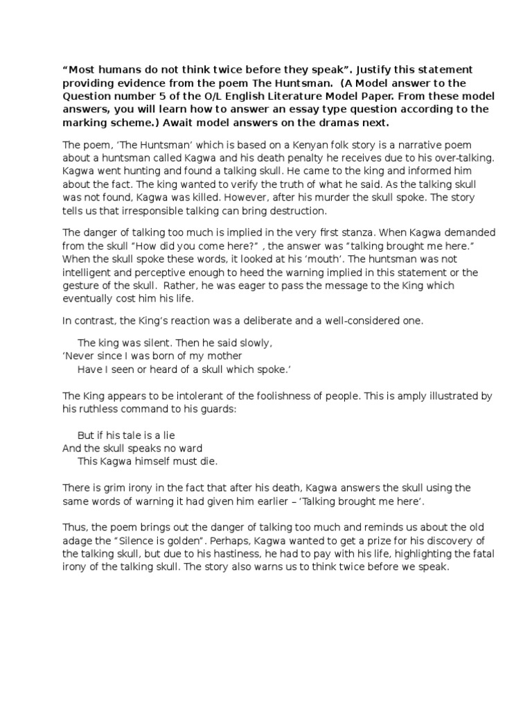 The huntsman poem themes image