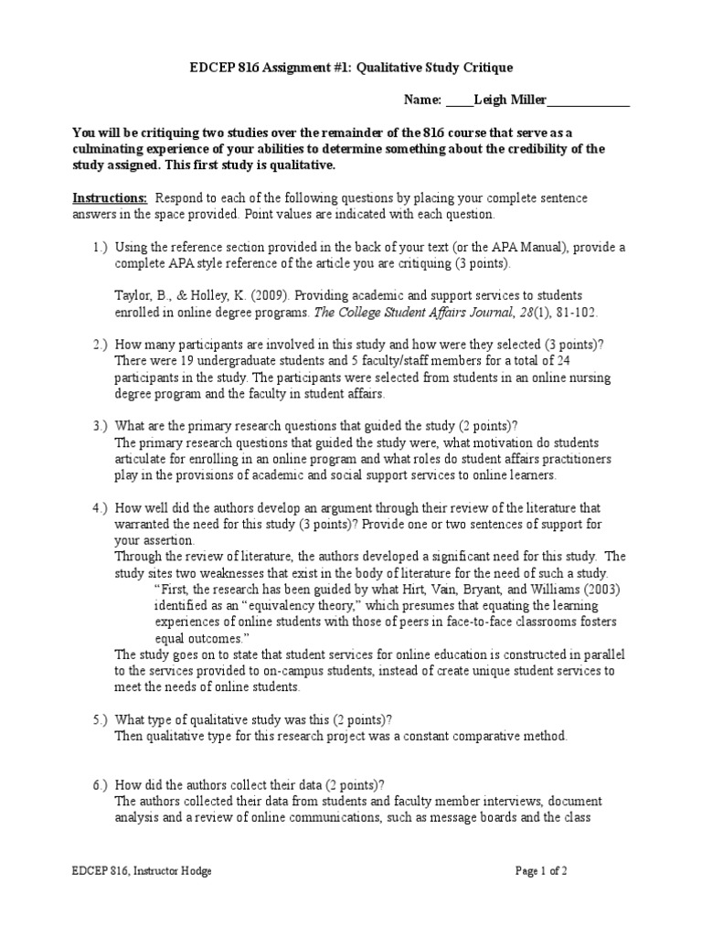 Best example of critique paper picture