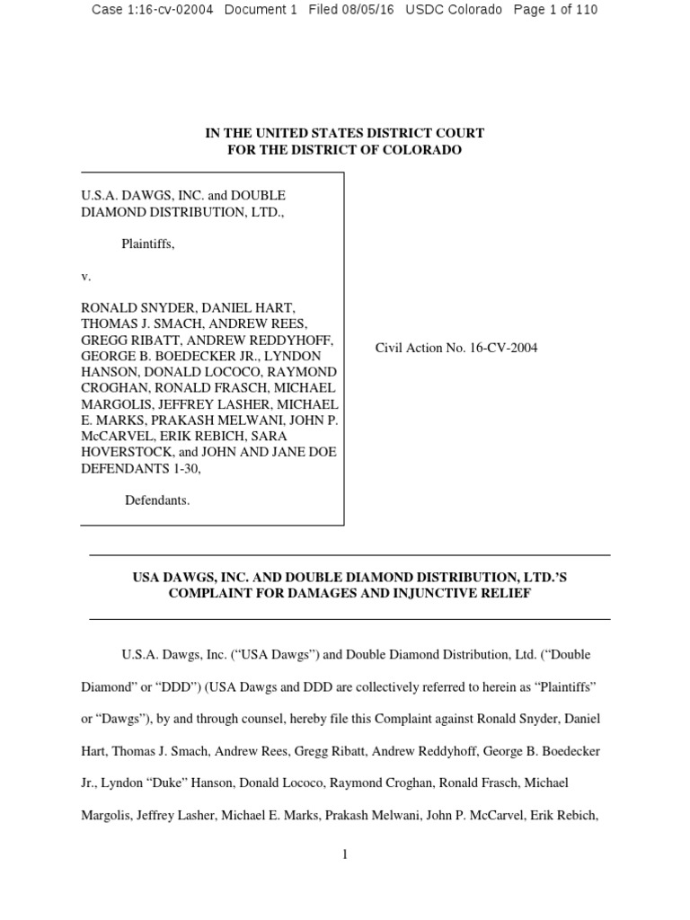 USA Dawgs v. Snyder Complaint | Conspiracy (Civil) | Lawsuit USA Dawgs v. Snyder Complaint | Conspiracy (Civil) | Lawsuit