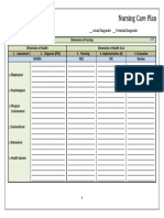 Nursing Care Plan: Domain: - Class: - Actual Diagnostic - Potential Diagnostic