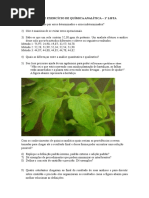 Lista de Exercício de Química Analítica