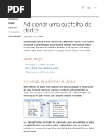 Adicionar Uma Subfolha de Dados - Access