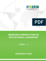 Emerging Perspectives in Educational Leadership: Topic - 1