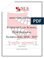 Symbiosis Law School, Pune - Internal Elimination 2016 - 2017 - Rules