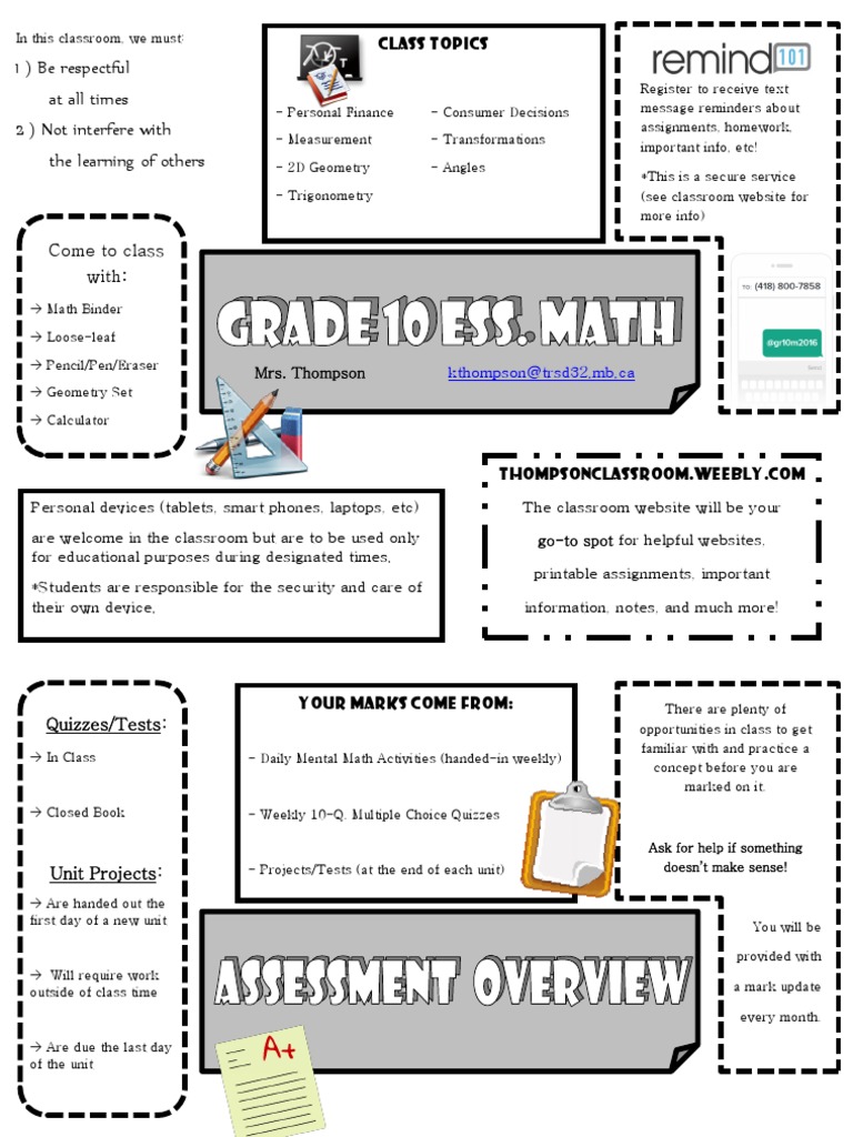 Grade 10 Math Course Outline 16 PDF