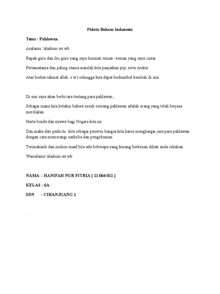 Pidato Bahasa Indonesia