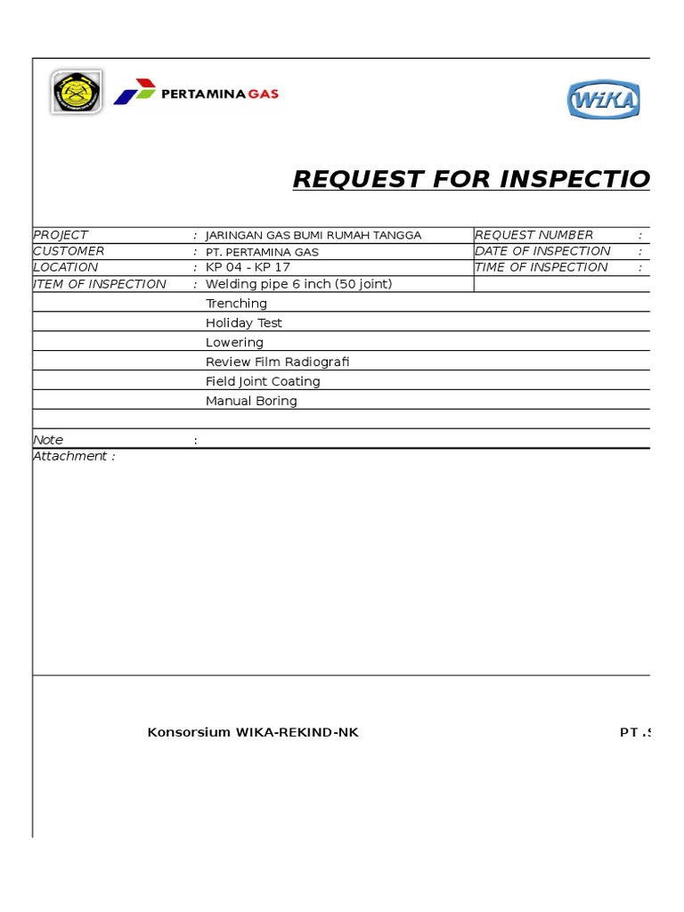 Request For Inspection | PDF