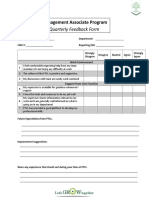 Management Associate Program: Quarterly Feedback Form