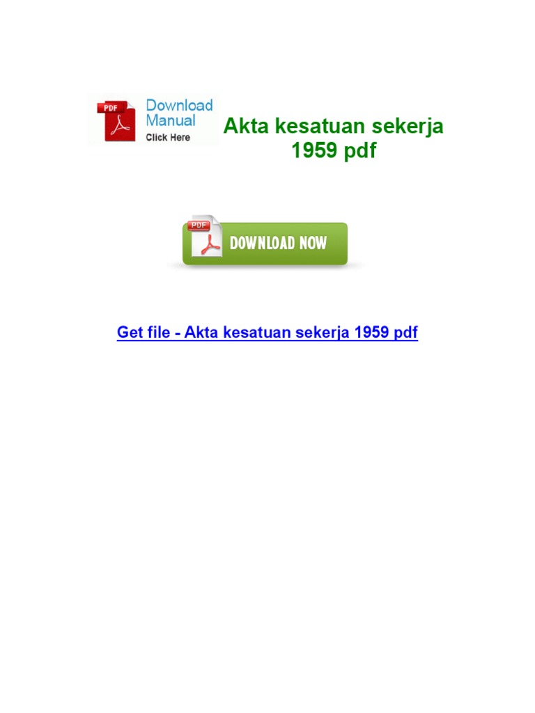 Akta Kesatuan Sekerja 1959 Pdf