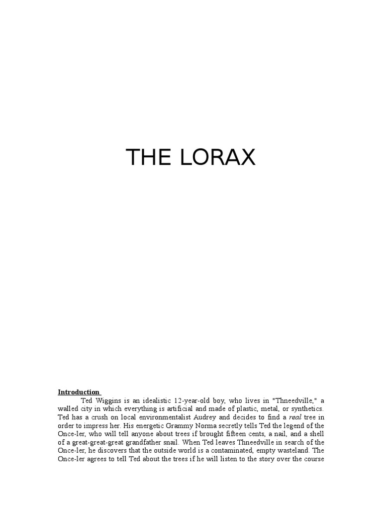 The Lorax | PDF | Leisure | Nature