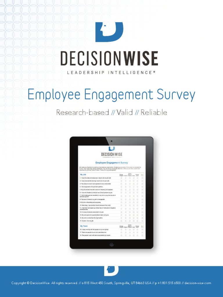 DecisionWise Employee Engagement Survey Brochure 0716 | PDF