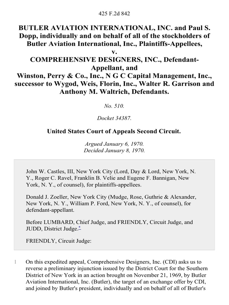 Butler Aviation vs. CDI: SEC Violations | PDF | Sec Rule 10b 5 | Stocks