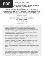 Irvin Dana Beal and Robert B. MacDonald v. Henry Stern, in His Official Capacity As Commissioner, New York City Department of Parks and Recreation, 184 F.3d 117, 2d Cir. (1999)