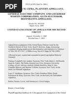 Kathleen M. Cifra v. General Electric Company and Lockheed Martin Corporation, as Its Successor, 252 F.3d 205, 2d Cir. (2001)