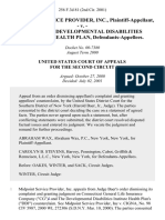 Midpoint Service Provider, Inc. v. Cigna, The Developmental Disabilities Institute Health Plan, 256 F.3d 81, 2d Cir. (2001)