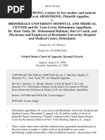 Chanel Armstrong, a Minor by Her Mother and Natural Guardian, Carol Armstrong v. Brookdale University Hospital and Medical Center and Dr. Leon Lewis, Dr. Hani Takla, Dr. Mohammed Rahman, Darryl Coach, and Physicians and Employees of Brookdale University Hospital and Medical Center, 425 F.3d 126, 2d Cir. (2005)