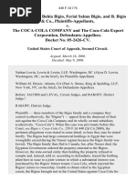 Raphael Bigio, Bahia Bigio, Ferial Salma Bigio, and B. Bigio & Co. v. The Coca-Cola Company and The Coca-Cola Export Corporation, Docket No. 05-2426-Cv, 448 F.3d 176, 2d Cir. (2006)