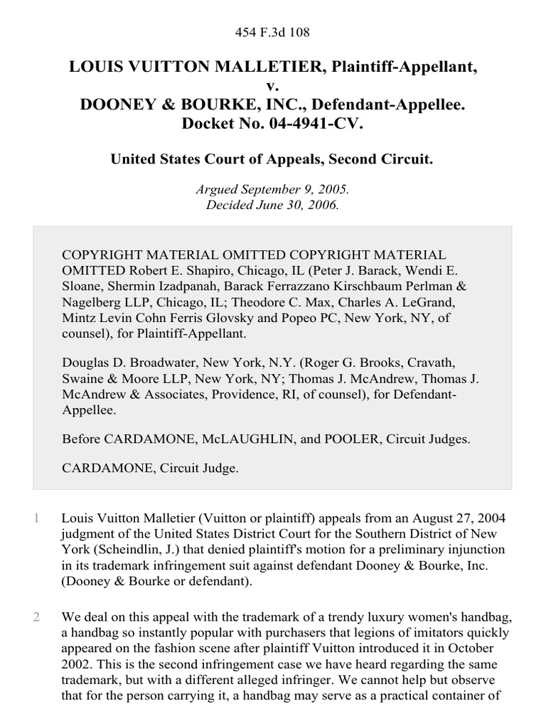 louis vuitton malletier v dooney & bourke inc
