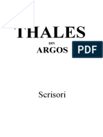 Scrisorile Lui Thales Din Argos
