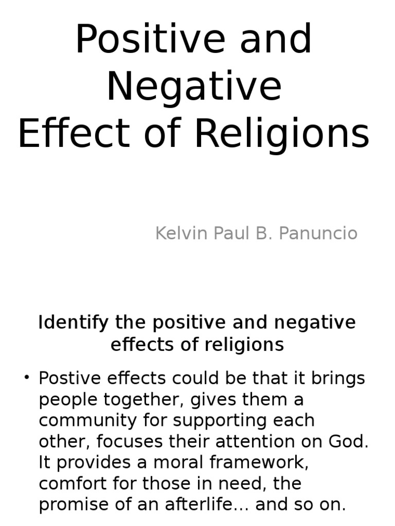 what is the positive effect of religion essay