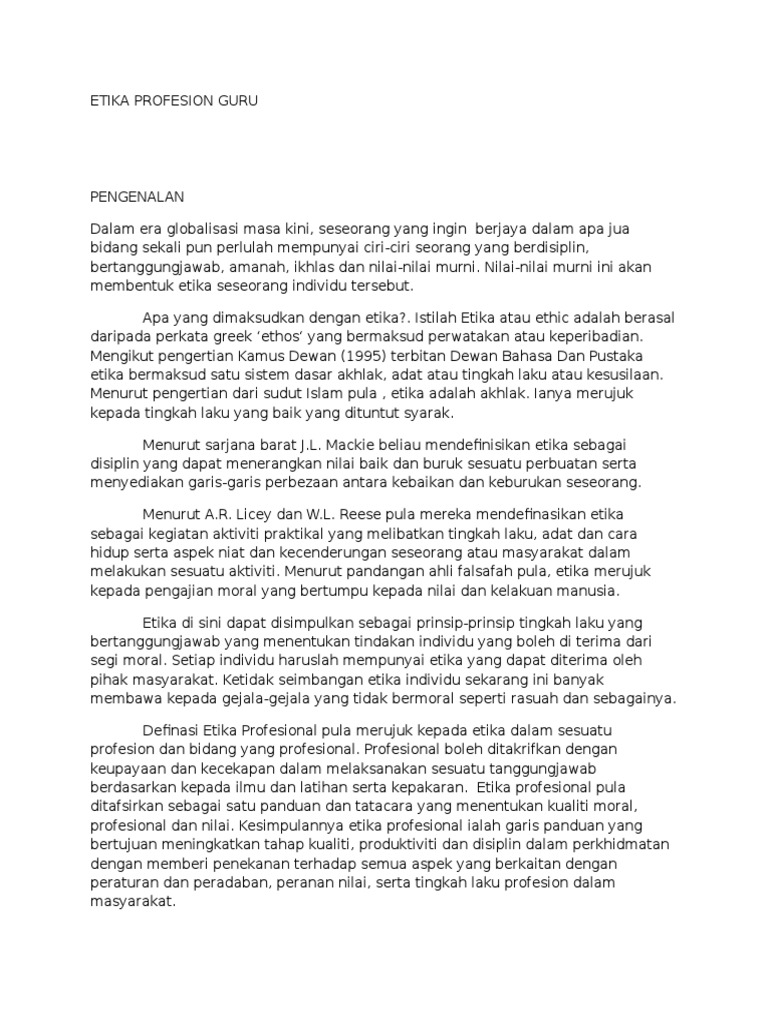 Etika Profesion Guru Pdf