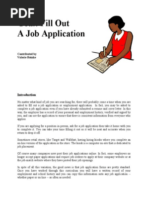 Worker Fill Out a Job Application